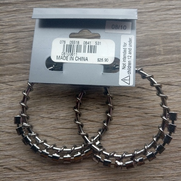 Express Jeweled Hoop Earrings one size - Picture 2 of 3